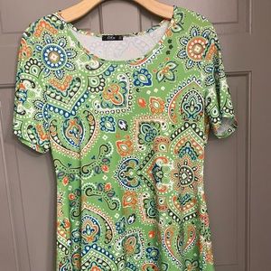 Lily by Firmiana tunic shirt, green. Size XL, asymmetrical, long flowy